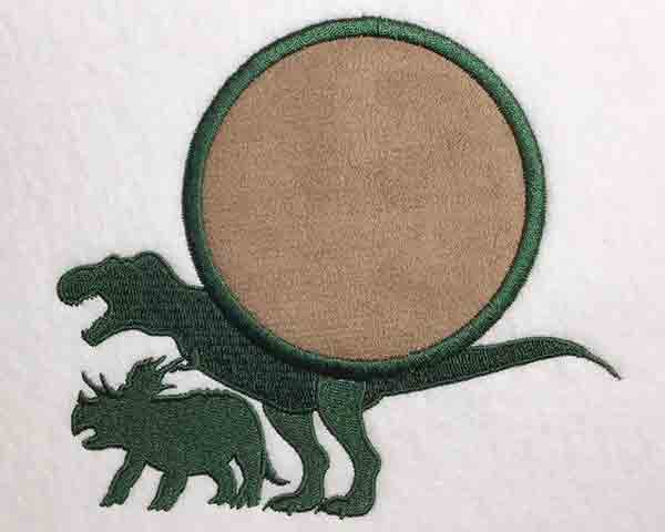Embroidery Design: Dinosaur T-Rex Triceratops Applique Lg 6.39w X 5.70h