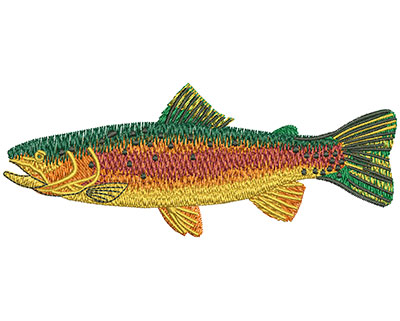 Embroidery Design: Rainbow Trout Side Lg 4.51w X 1.76h
