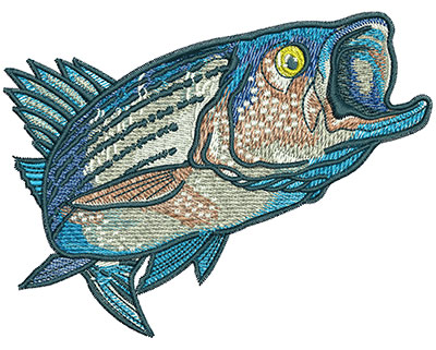 Embroidery Design: Striped Bass Lg 4.52w X 3.44h