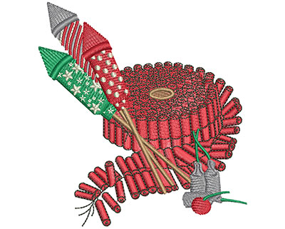 Embroidery Design: Bunch Of Fireworks Lg 3.70w X 3.99h