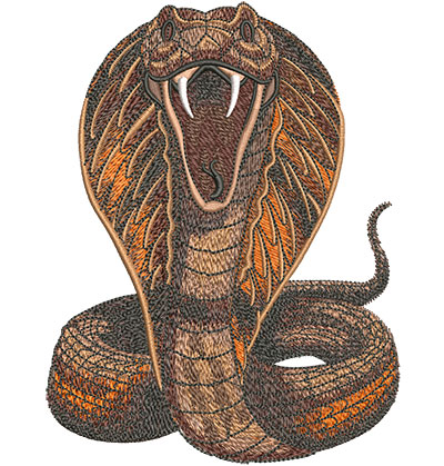 Embroidery Design: Cobra Coiled Mascot Lg 4.61w X 6.04h