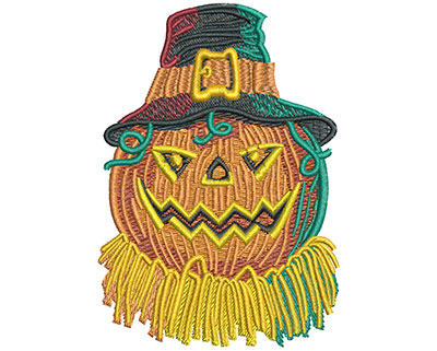 Embroidery Design: Pumpkin With Hat Lg 2.78w X 3.95h