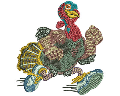 Embroidery Design: Turkey Run Lg 3.22w X 3.51h