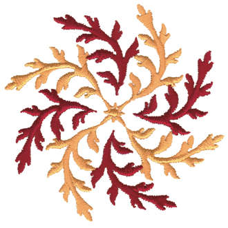 Embroidery Design: Circle of Leaves3.50" x 3.52"