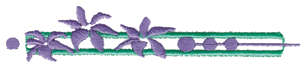 Embroidery Design: Three Flower Ender4.54" x 0.87"