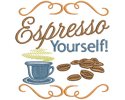 Embroidery Design: Espresso YourselfH=6.81 X W=6.52