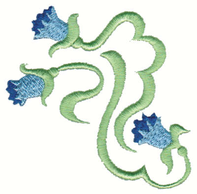 Embroidery Design: Stylized Flower Spring3.52" x 3.18"