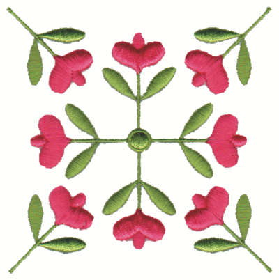 Embroidery Design: Stylized Flower Square2.74" x 3.75"