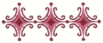 Embroidery Design: Stylized Diamond Embellishment3.97" x 1.55"