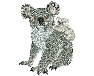 Embroidery Design: Koala Family Lg 2.65w X 3.49h