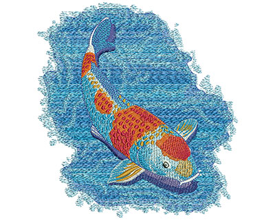 Embroidery Design: Koi Swim Lg 5.59w X 6.00h