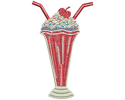 Embroidery Design: Valentine Milkshake Lg 2.81w X 4.52h
