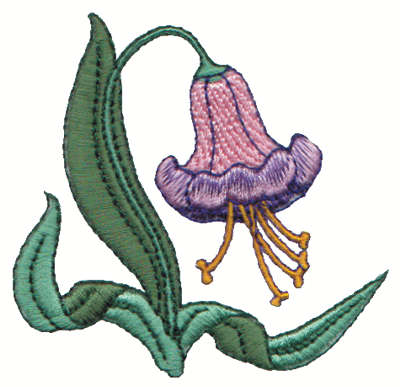 Embroidery Design: Falling Flower3.02" x 2.83"