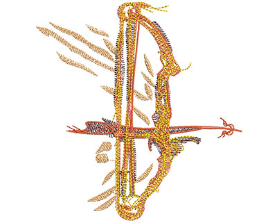 Embroidery Design: Compound Bow Fire Lg 3.74w X 3.98h
