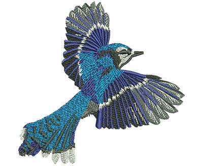 Embroidery Design: Bluejay Flight Lg 4.59w X 4.49h