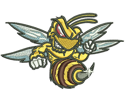 Embroidery Design: Fighting Hornet Lg 3.49w X 2.15h