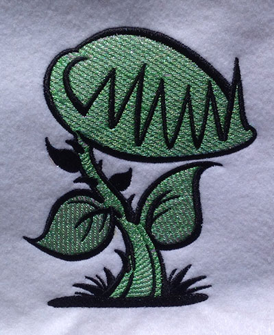 Embroidery Design: Plant Monster Mylar 4.12w X 5.05h