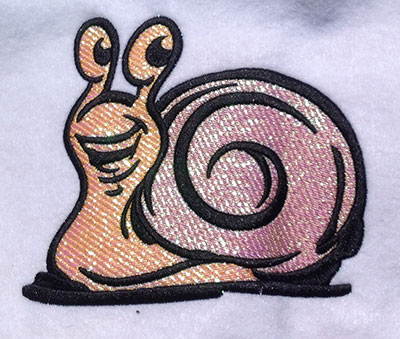 Embroidery Design: Happy Snail Mylar 5.05w X 4.48h