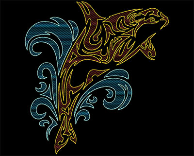 Embroidery Design: Trapunto Whale 7.56w X 8.02h