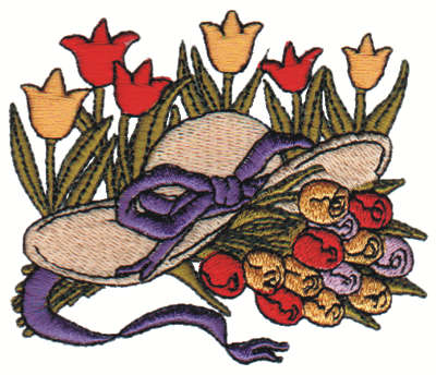 Embroidery Design: Tulip Hat3.29" x 2.75"