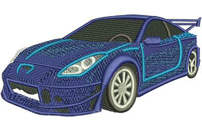 Embroidery Design: Blue Sports Car Lg 4.47w X 2.30h