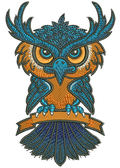 Embroidery Design: Cartoon Owl Mascot Lg 2.96w X 4.52h