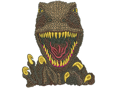 Embroidery Design: T-rex Face Lg 3.74w X 4.52h