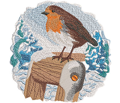 Embroidery Design: Snow Robin Lg 5.70w X 5.74h