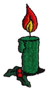 Embroidery Design: Holly Candle1.09" x 1.80"