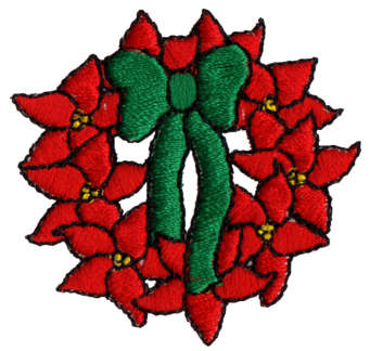 Embroidery Design: Poinsettia Wreath1.97" x 1.92"