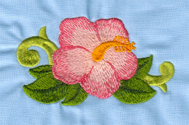 Embroidery Design: Hawaiian Hibiscus (large)3.97" x 2.24"