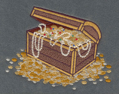 Embroidery Design: Treasure Chest5.00w X 3.84h