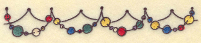 Embroidery Design: String of Christmas Ornaments6.88w X 1.13h