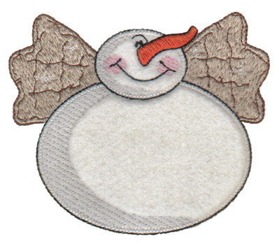 Embroidery Design: Snowman with Wings4.42" x 3.81"