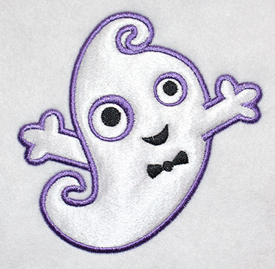 Embroidery Design: Halloween Ghost Applique 4.18w X 4.15h