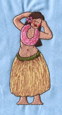 Embroidery Design: Hula Girl 1 (large)1.81" x 3.87"