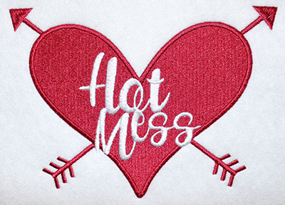 Embroidery Design: Hot Mess Heart Lg 7.73w X 5.55h