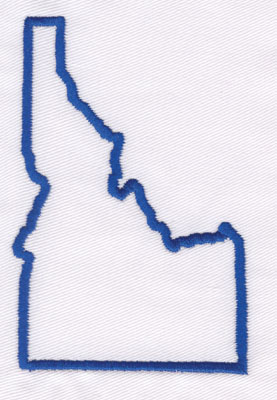 Embroidery Design: Idaho Outline4.11" x 2.73"