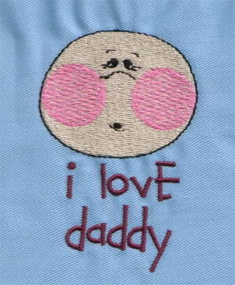 Embroidery Design: I Love Daddy 12.10" x 3.14"