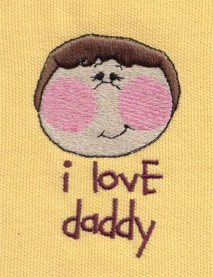 Embroidery Design: I Love Daddy 22.17" x 3.31"