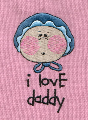 Embroidery Design: I Love Daddy 32.26" x 3.70"