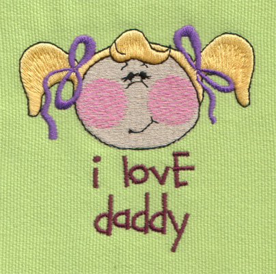 Embroidery Design: I Love Daddy 43.45" x 3.28"