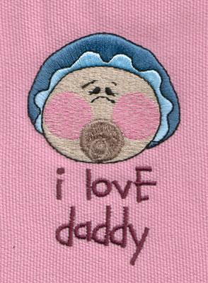 Embroidery Design: I Love Daddy2.27" x 3.42"
