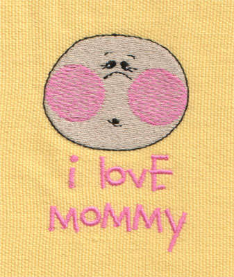 Embroidery Design: I Love Mommy 12.10" x 3.08"