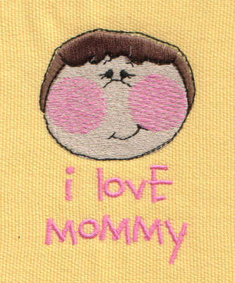 Embroidery Design: I Love Mommy 22.17" x 3.28"