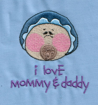 Embroidery Design: I Love Mommy And Daddy3.04" x 3.17"