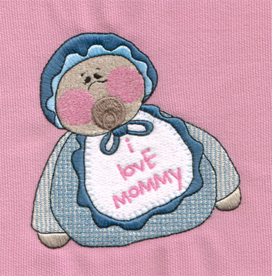 Embroidery Design: I Love Mommy (with bib)4.02" x 4.04"