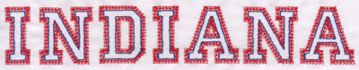 Embroidery Design: Indiana Name1.37" x 8.02"