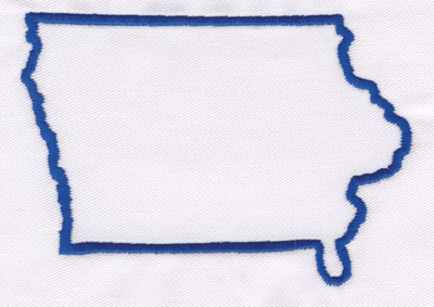 Embroidery Design: Iowa Outline3.24" x 4.55"