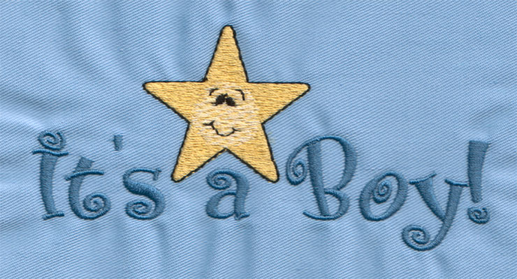 Embroidery Design: It's A Boy!4.99" x 2.42"